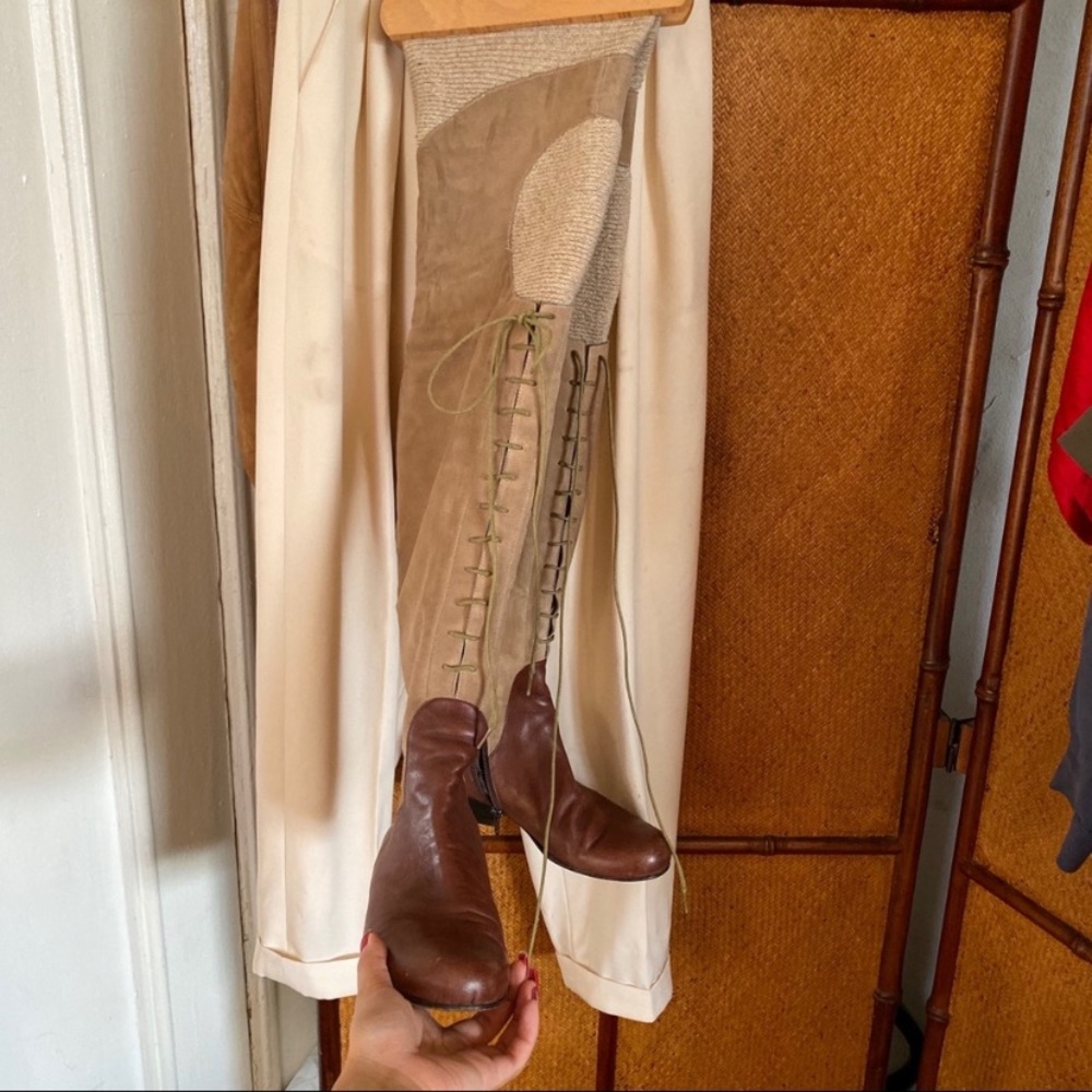 Tashkent By Cheyenne OTK Lace up Knit Boots